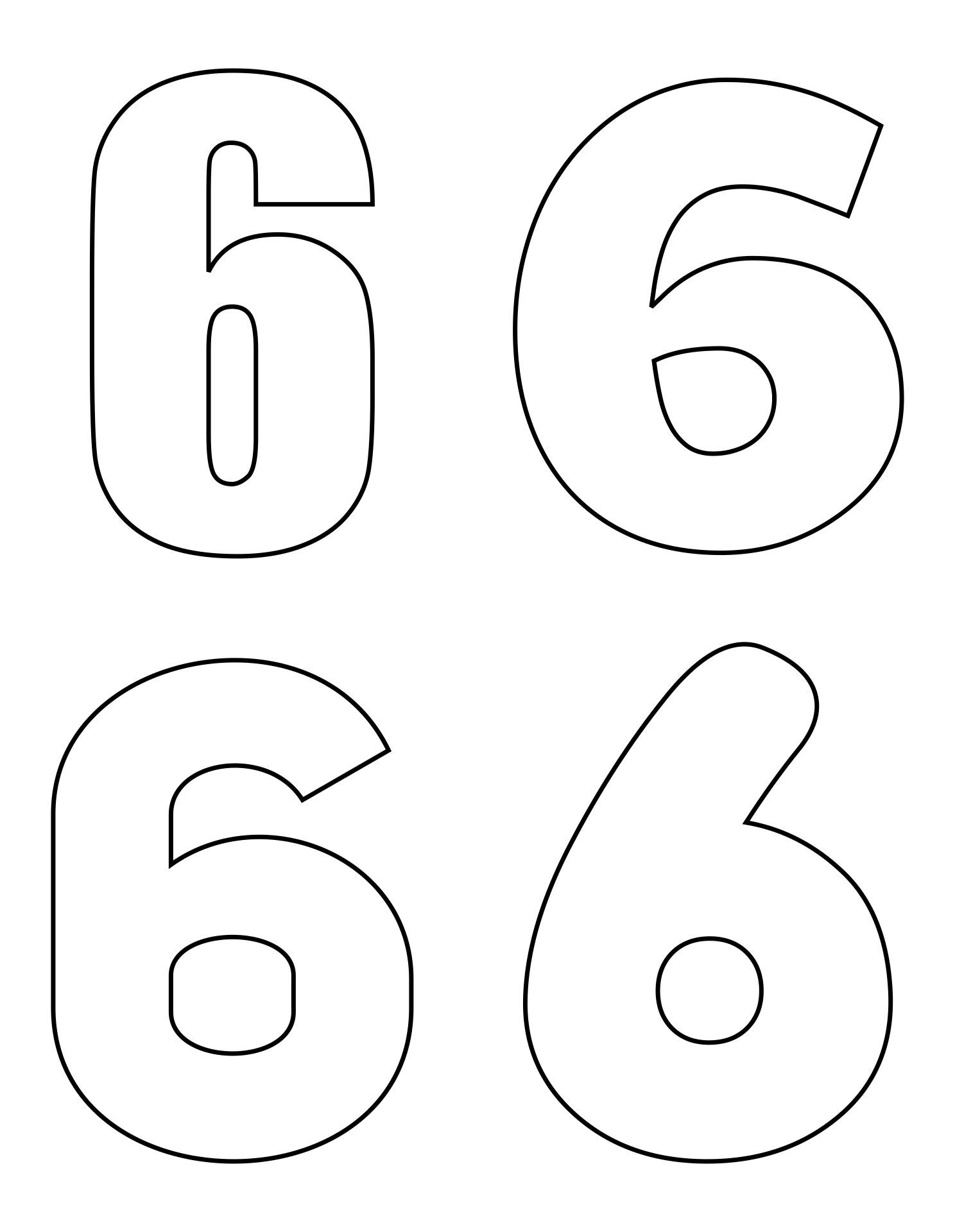 Large Number 6 10 Free PDF Printables Printablee