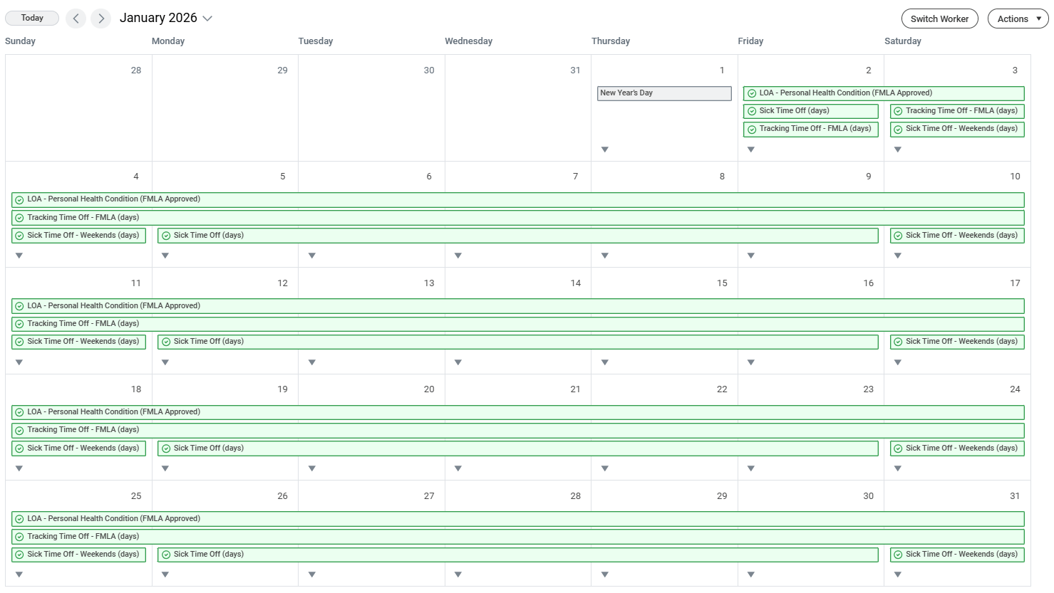 Leave Of Absence Calendar Examples Time And AbsenceTime And Absence
