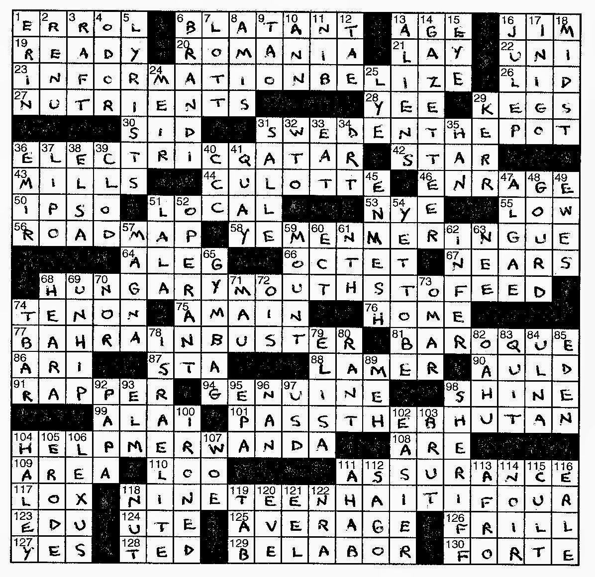 Frank A Longo Crossword Puzzle Answers