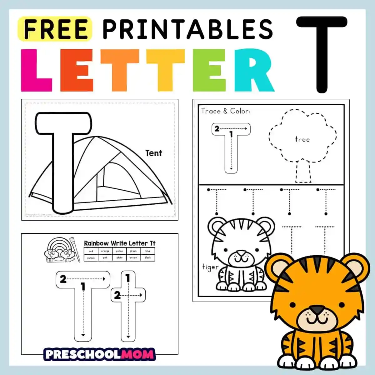 Printable Letter T Tracing Worksheets