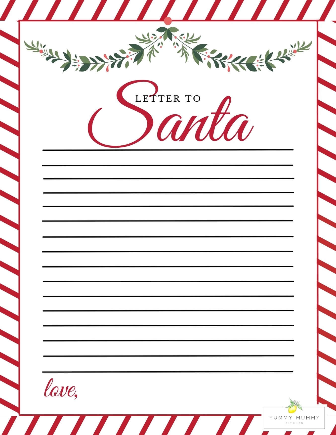 Free Printable Letter To Santa Template