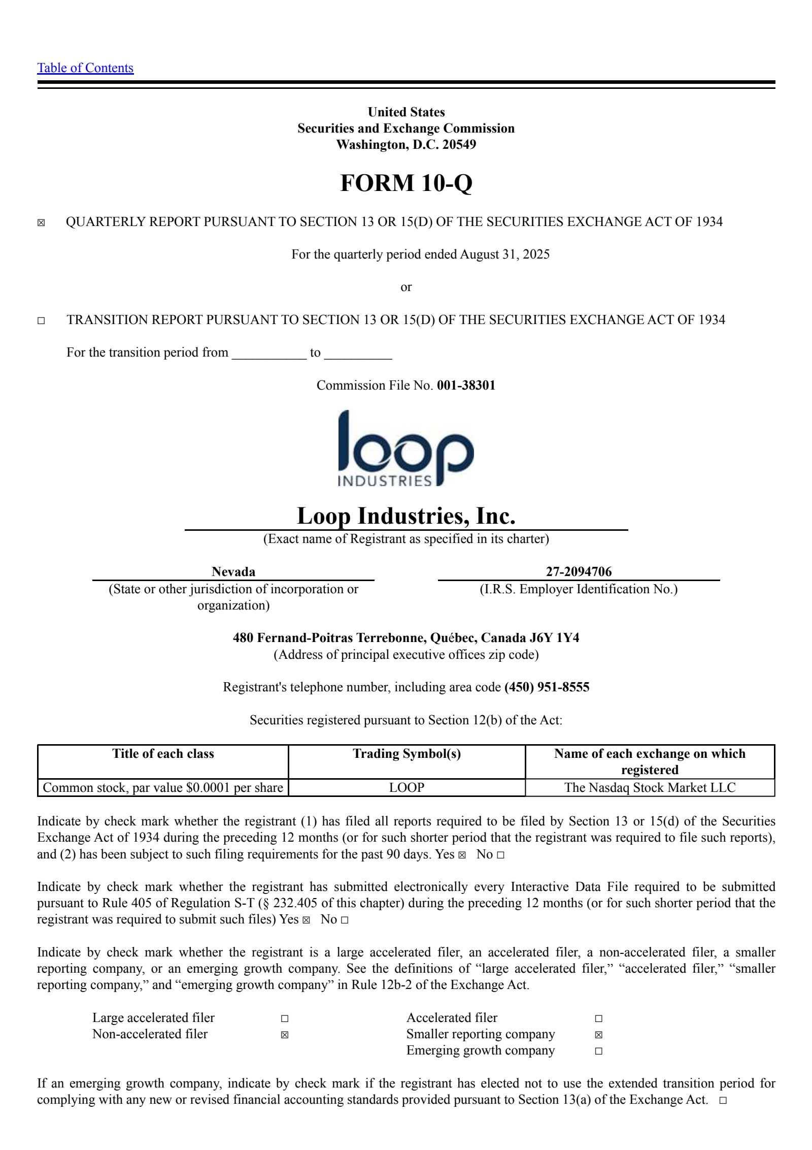 LOOP Q2 2026 Earnings Report On 10 21 2025