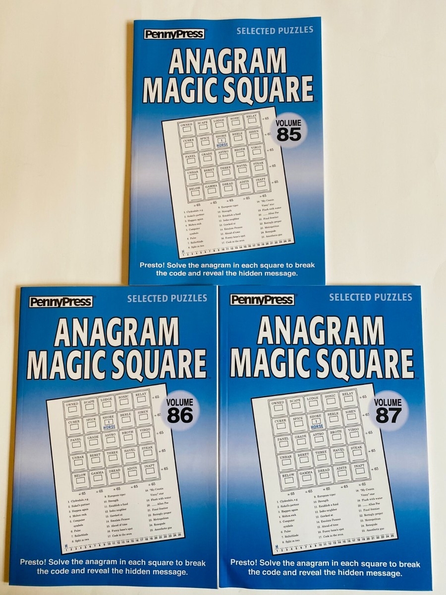 Lot Of 3 Anagram Magic Squares Penny Press Selected Puzzles 85 87 