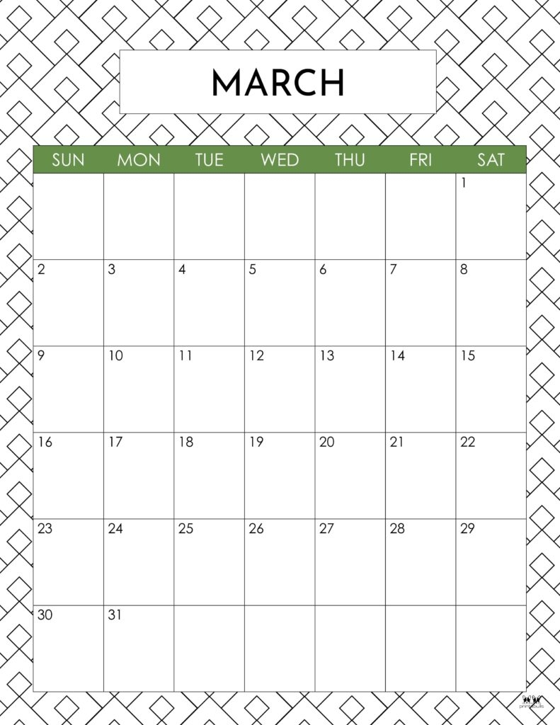 March 2025 Calendars 107 FREE Printables Printabulls