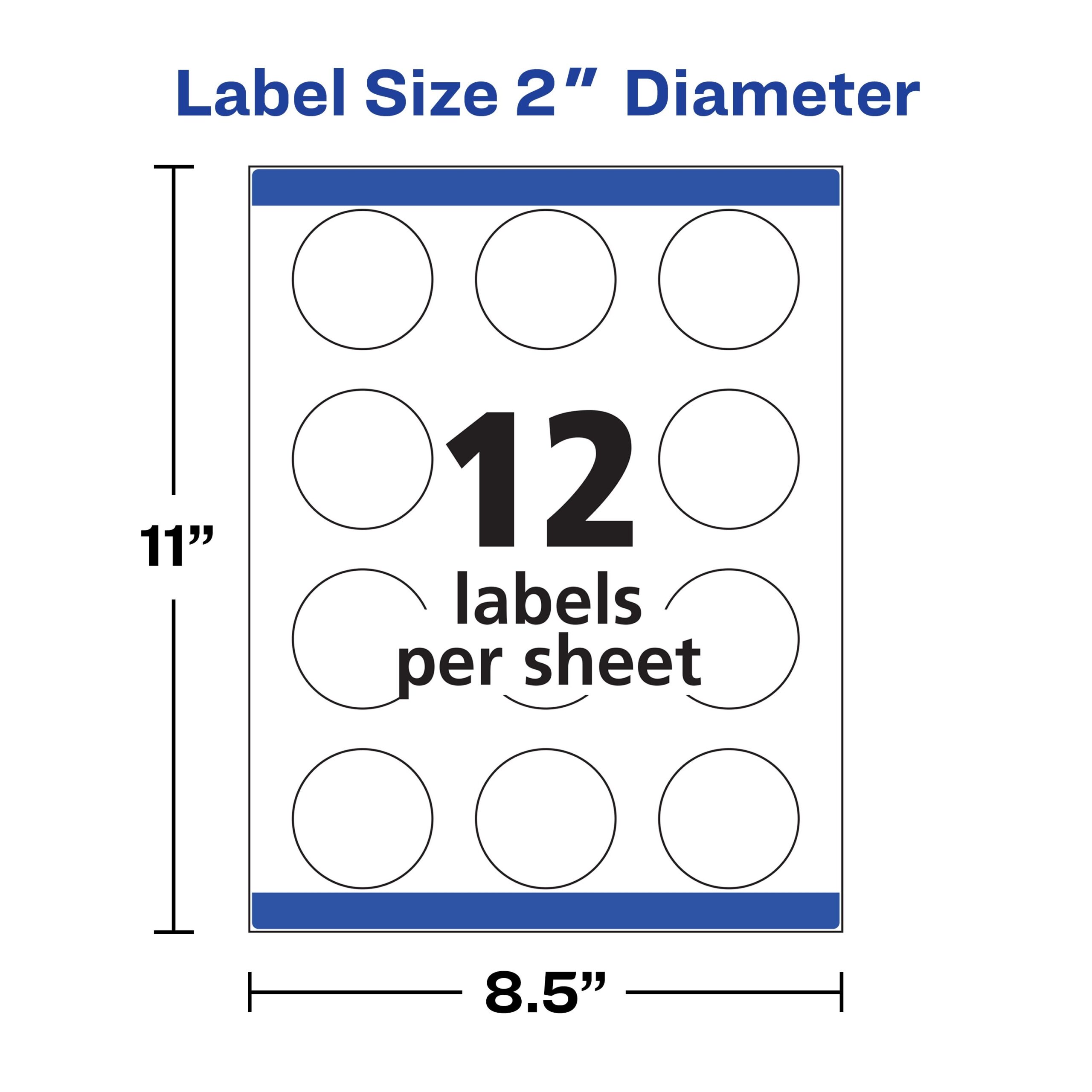 Matte White Round Labels 2 Diameter 22877 Avery Avery