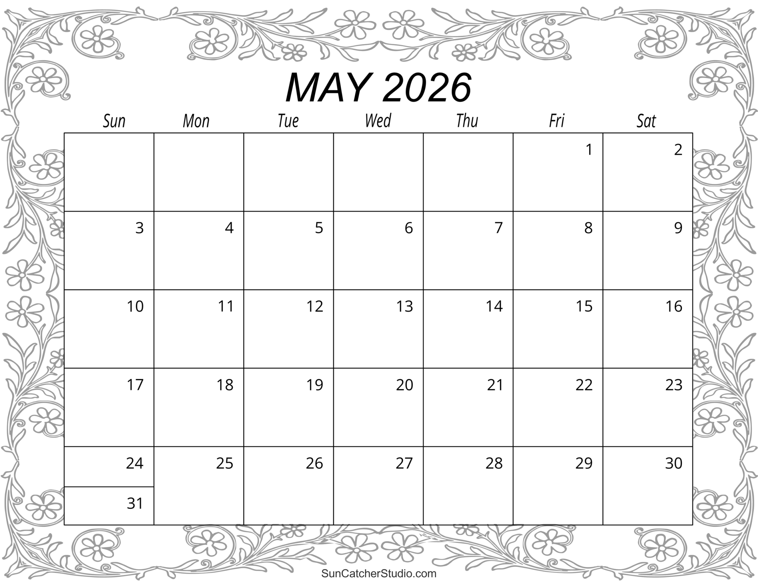 Printable 2026 Calendar May Through November