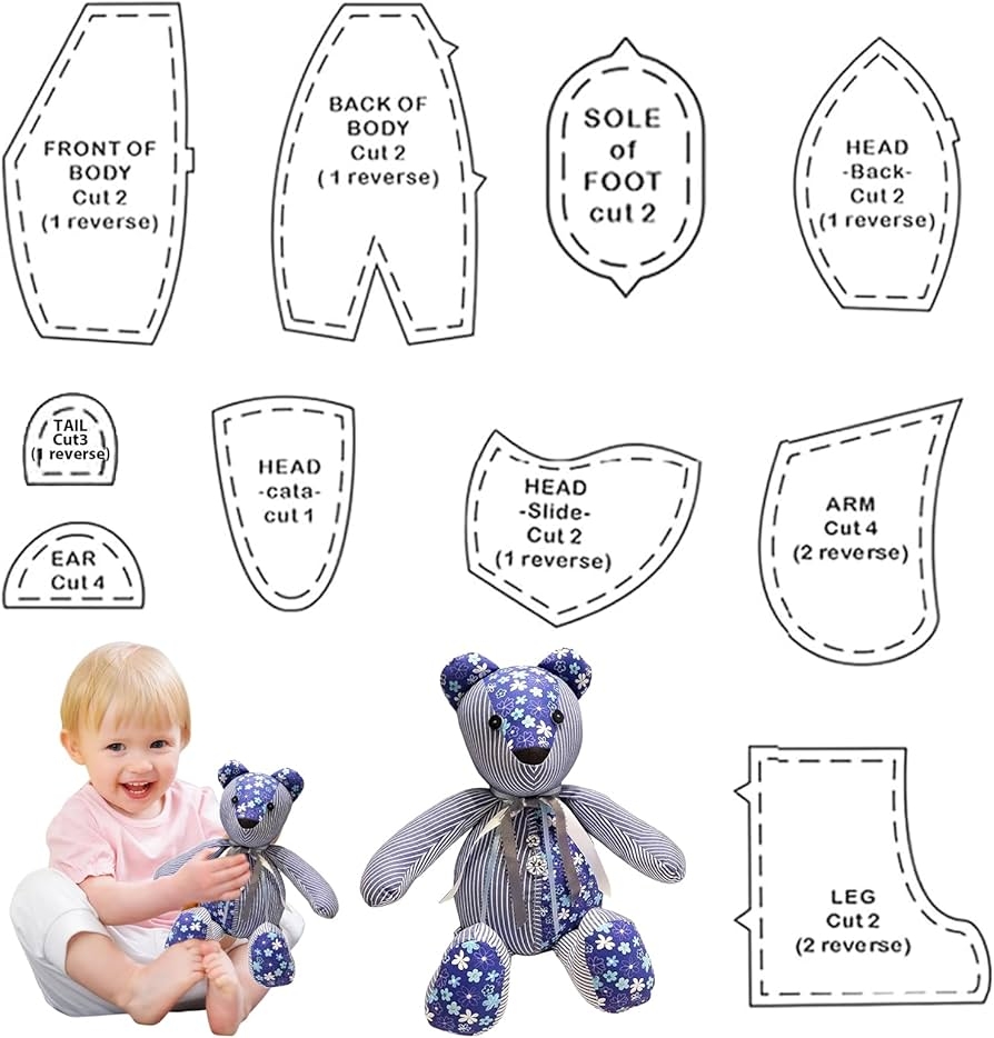 Memory Bear Pattern Printable Bear Pattern Sewing Kim s Digital 