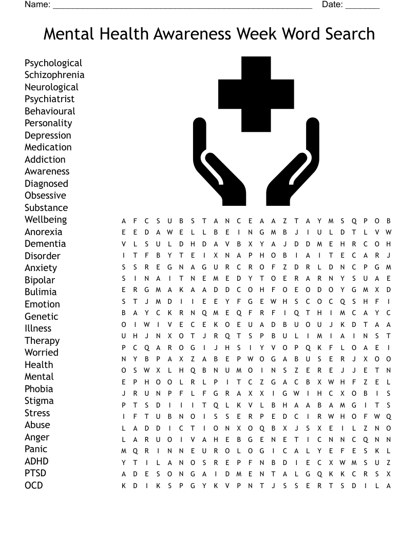 Mental Health Puzzles Printable
