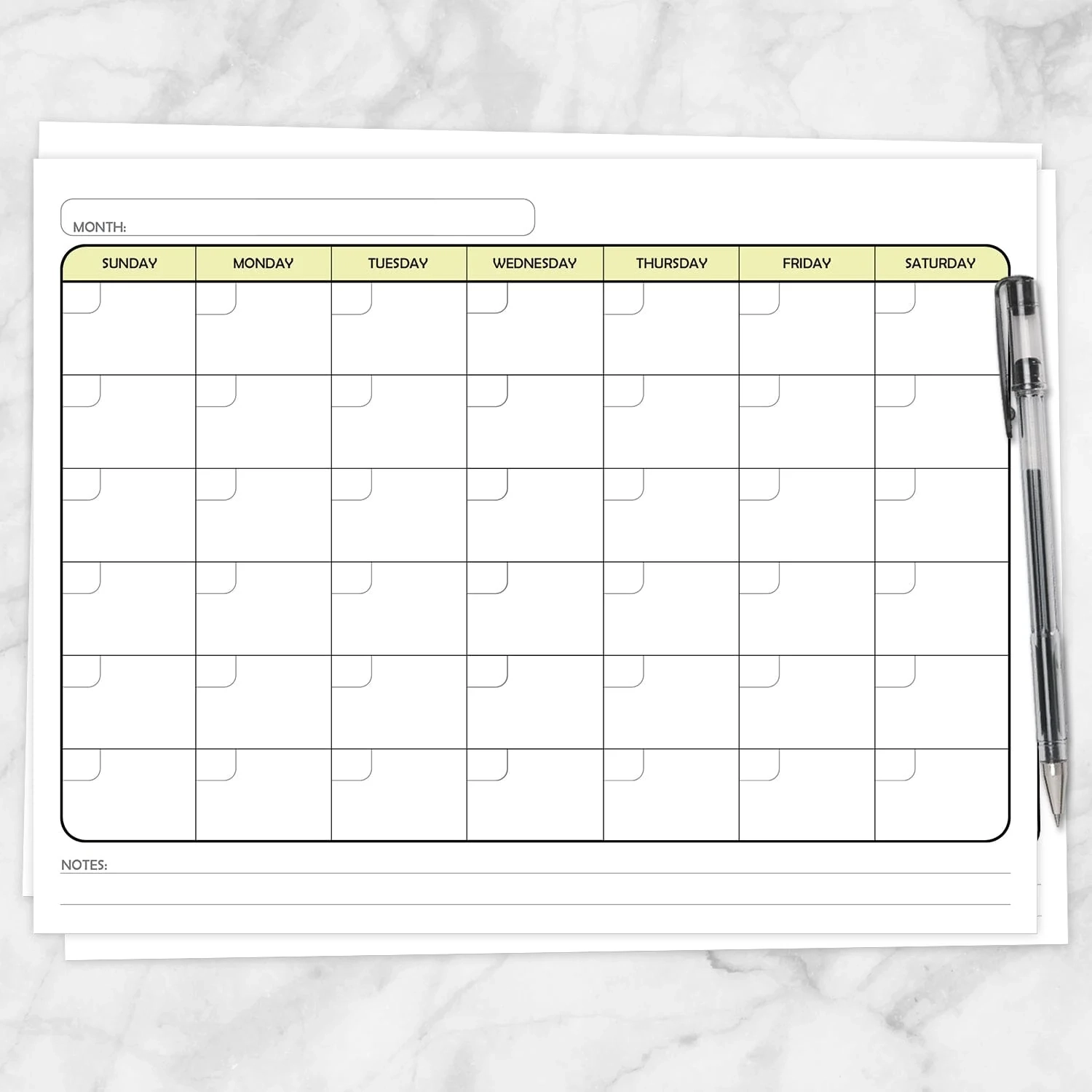 Blank Printable Month Calendar