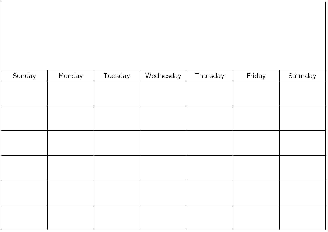 Printable Blank Month Calendar Page