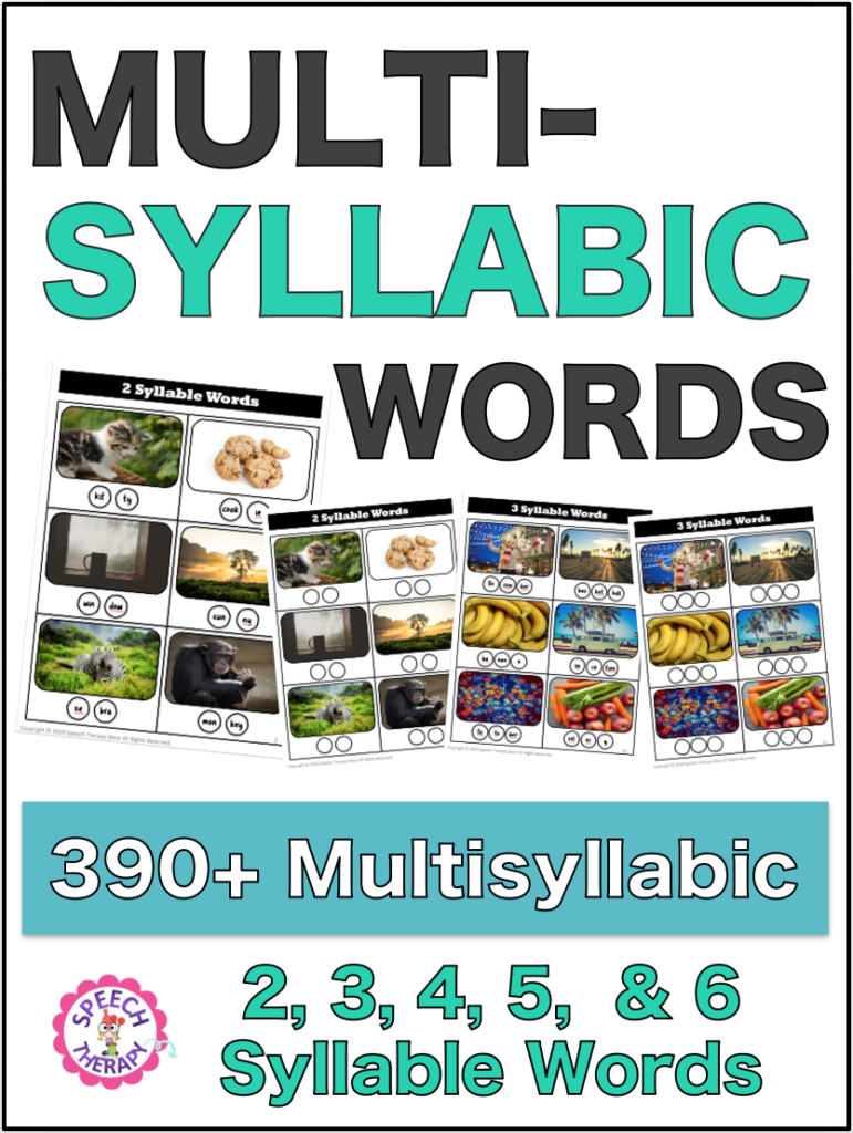 Multisyllabic Words For Speech Therapy Ideas Free Cards 