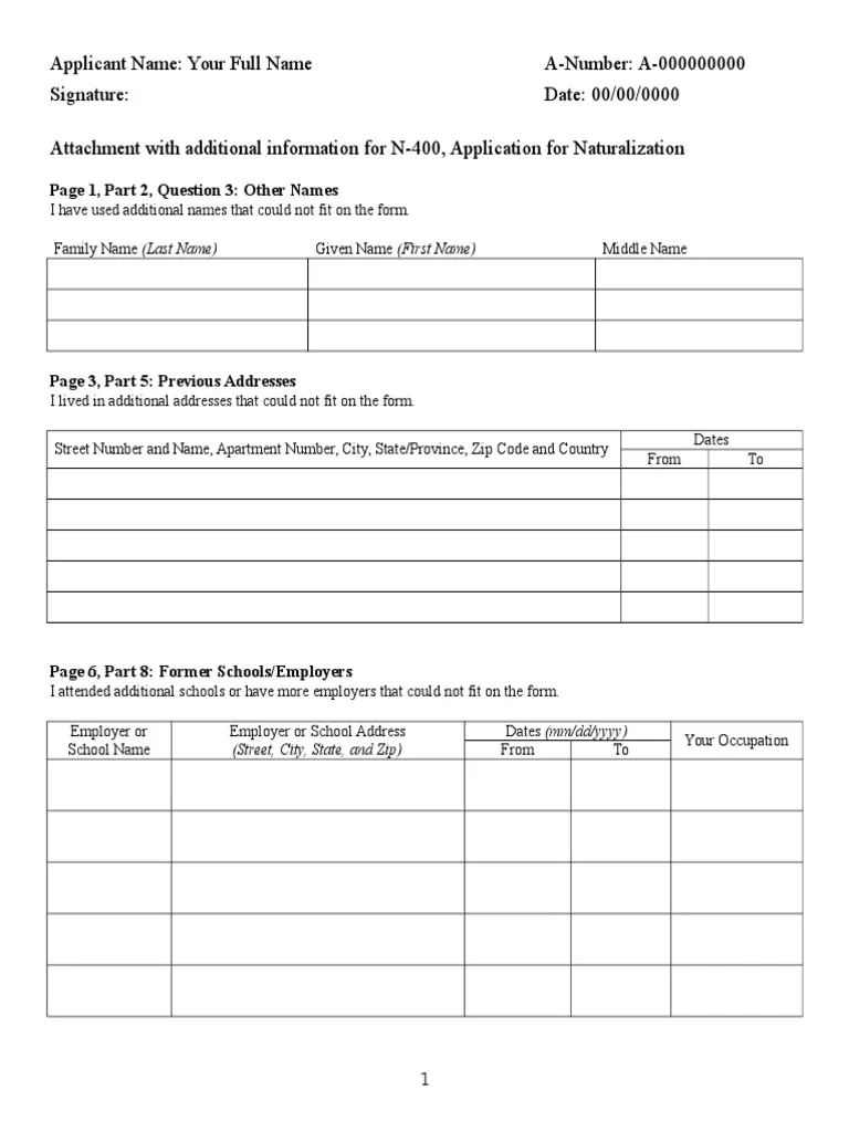 Uscis Form N-400 Printable