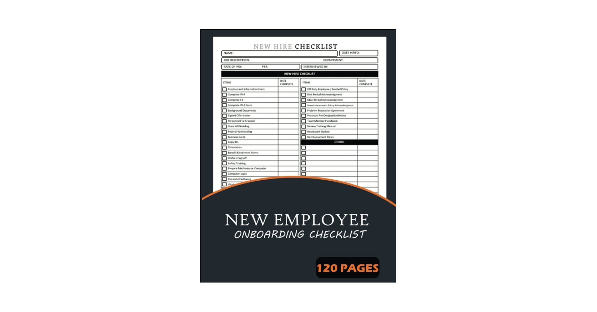 New Employee Onboarding Checklist New Hire Checklist Form Book 