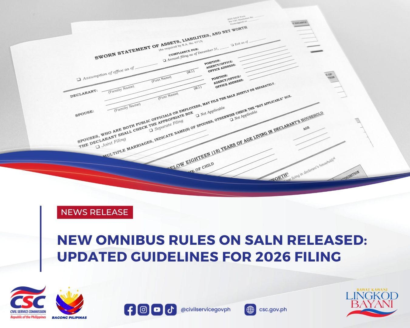 New Omnibus Rules On SALN Released Updated Guidelines For 2026 