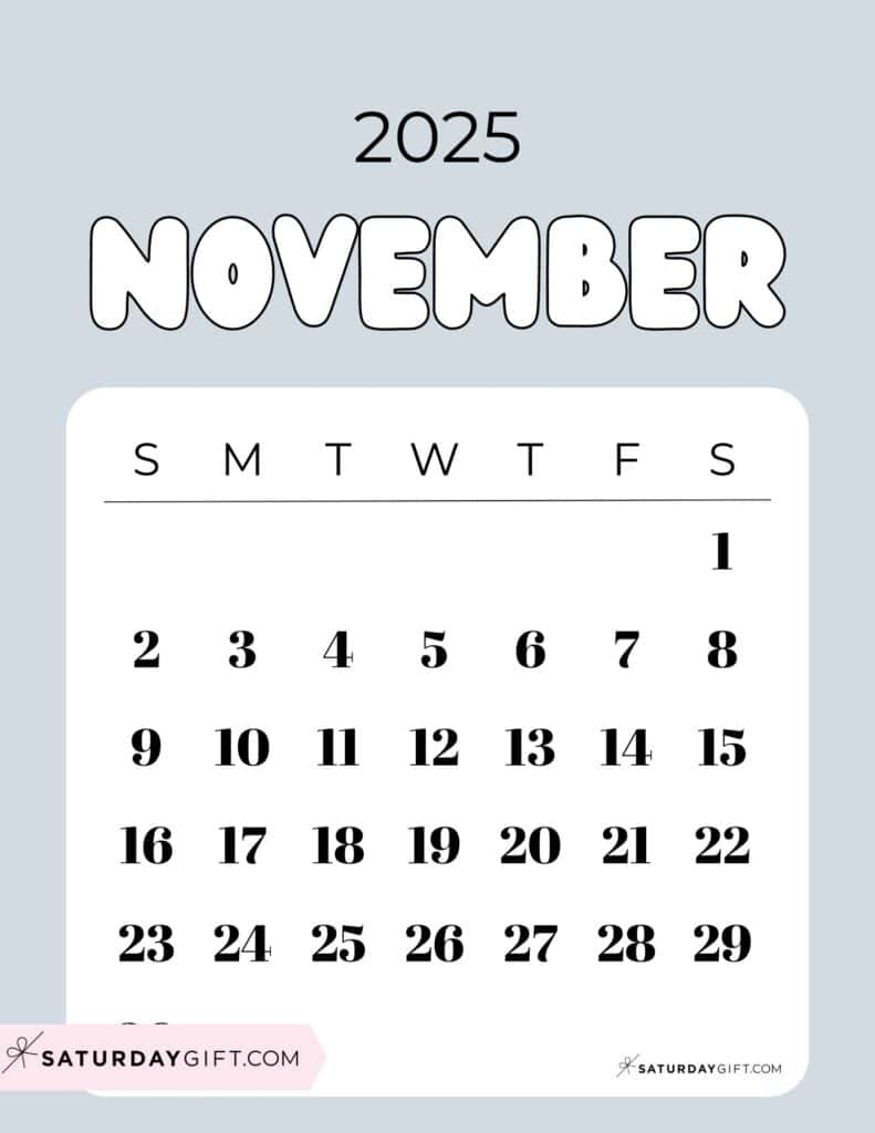 Printable Blank Novembercalendars