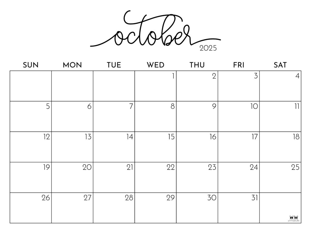 October November Printable Calendar