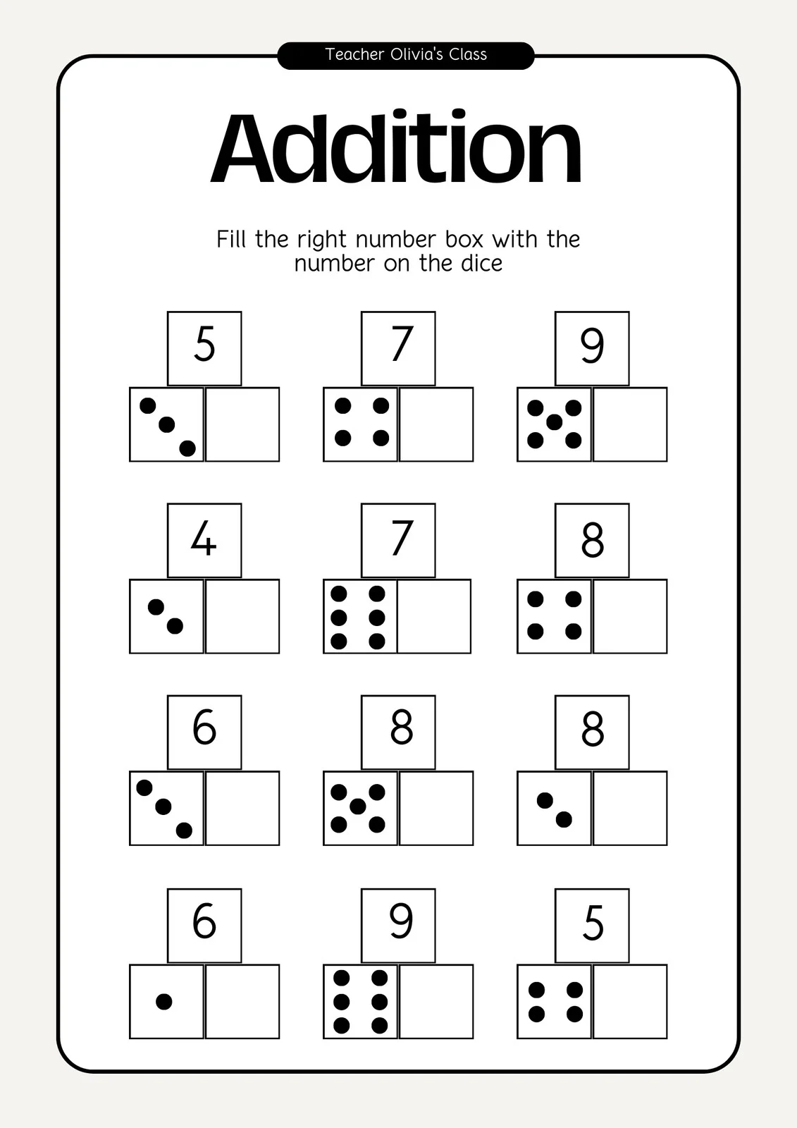 Printable Maths Worksheets