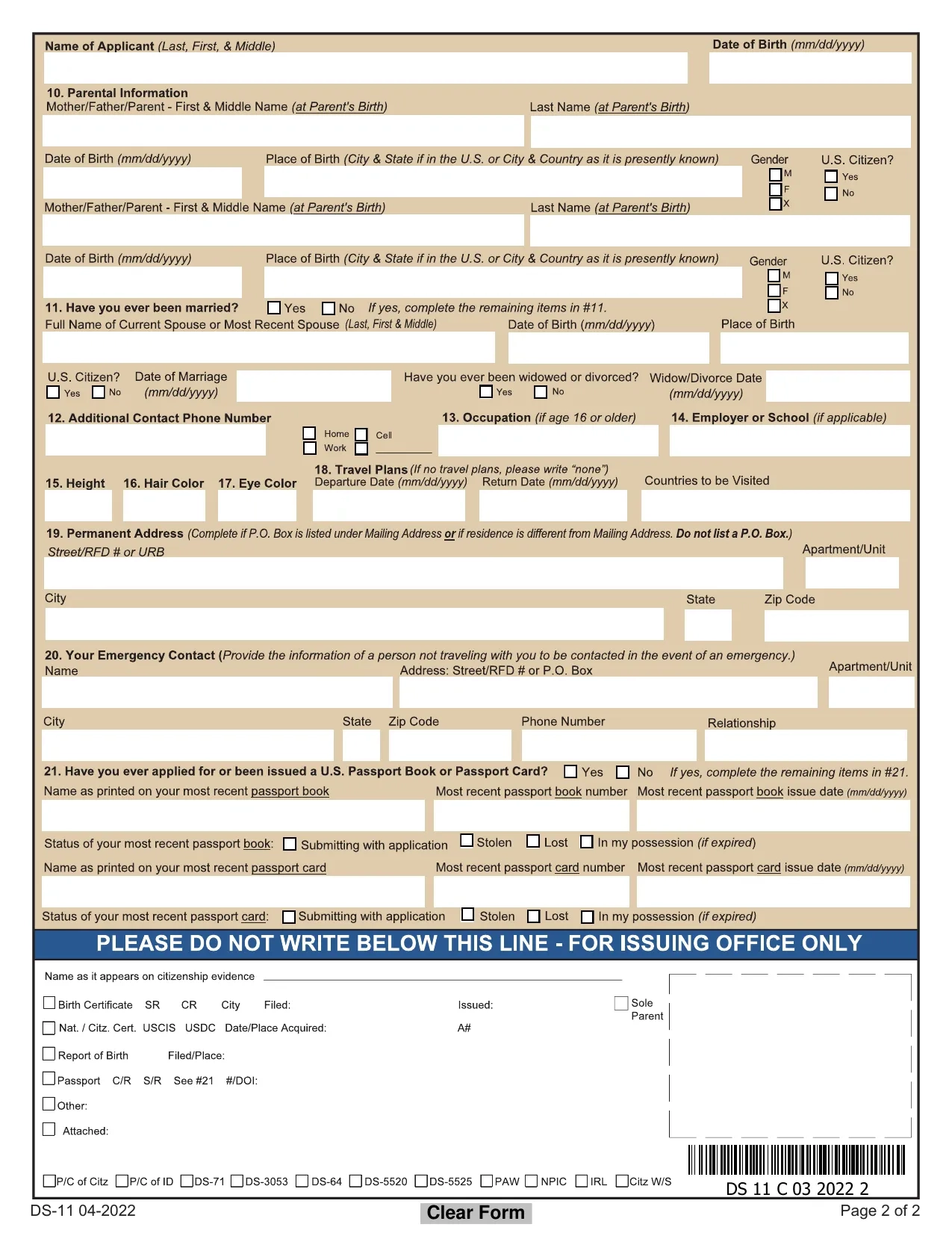 Passport Application DS 11 Fill Sign Online Download amp Print 