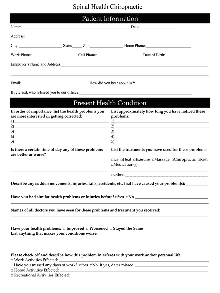 Patient Intake Form Pdf Fill Out amp Sign Online DocHub