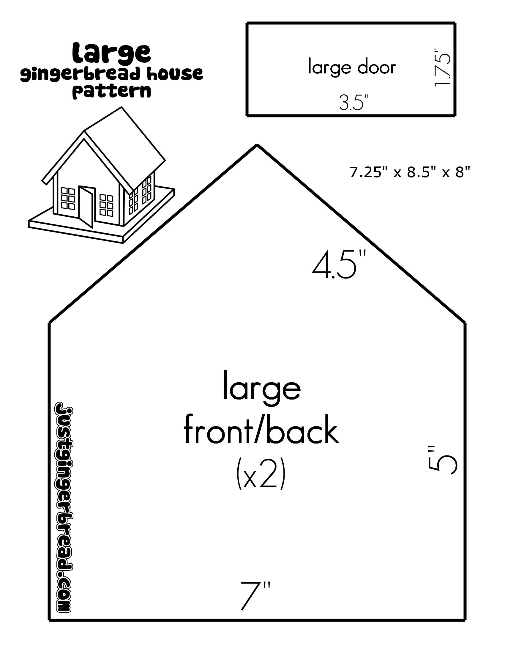 Large Gingerbread House Template Printable