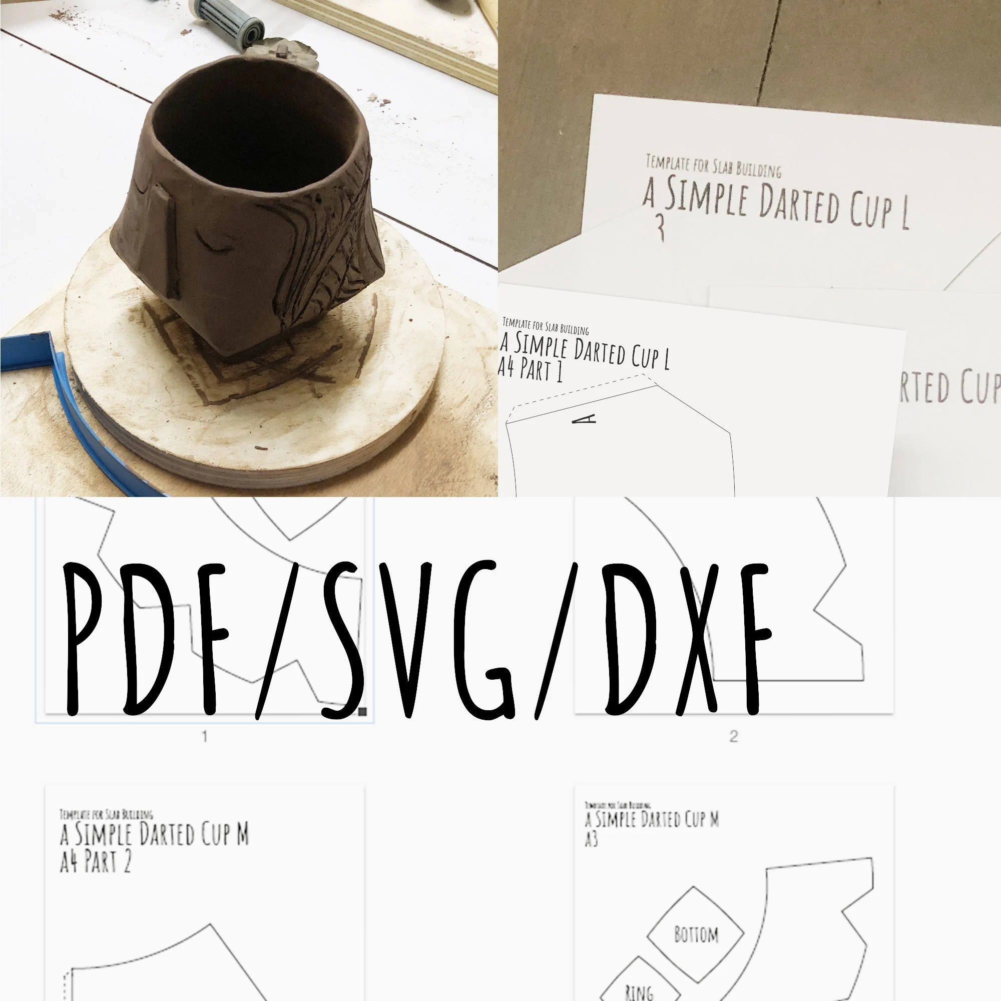 Printable Slab Pottery Templates