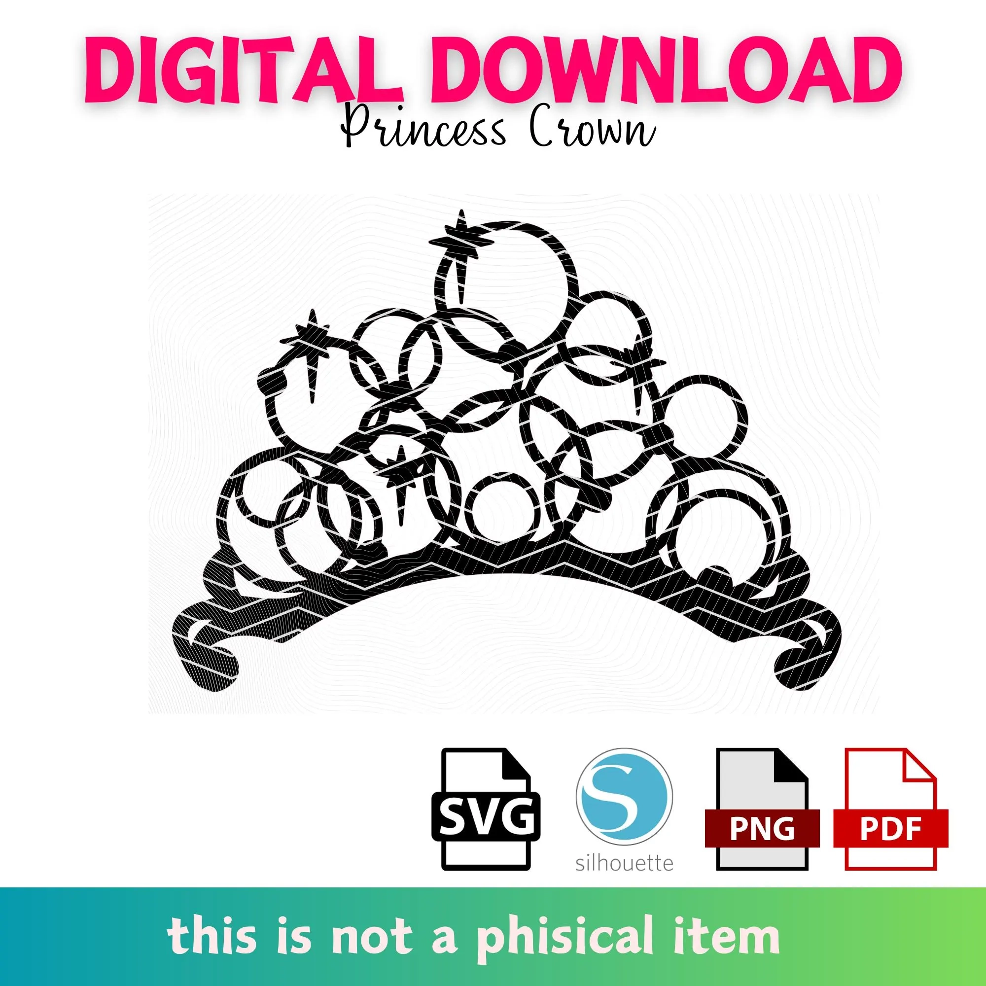 Princess Glinda Crown SVG Queen Crown Instant Download Digital 
