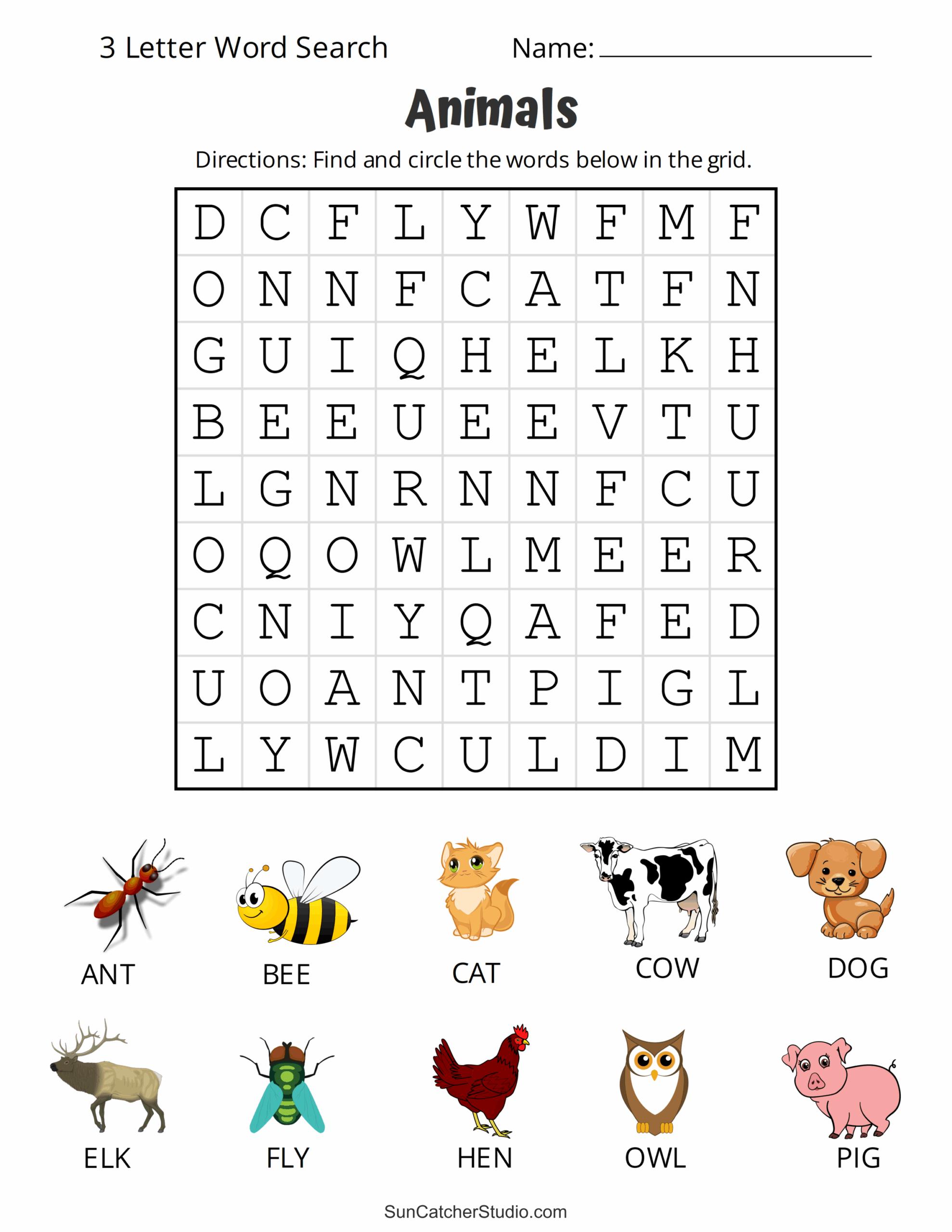 3 4 Letter Crossword Puzzles Printable