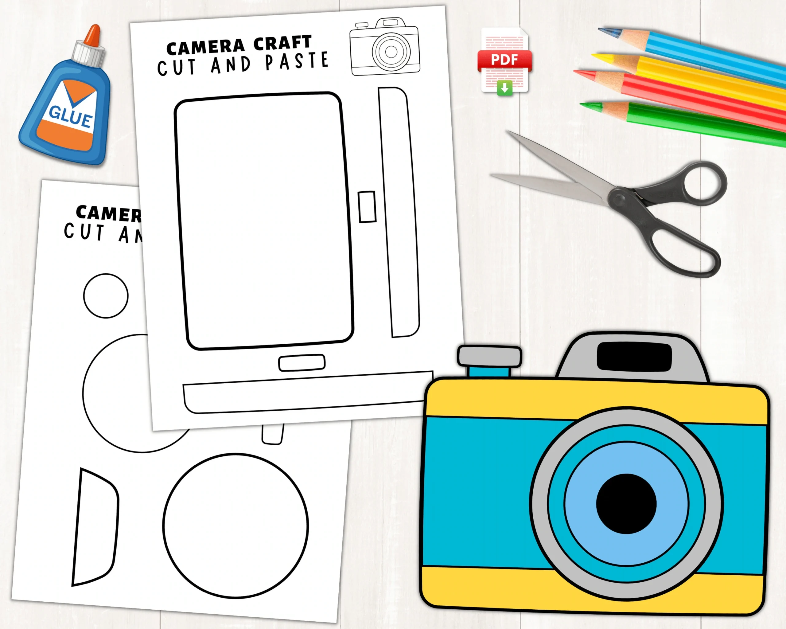 Printable Camera Craft For Kids Camera Cut amp Paste Craft 