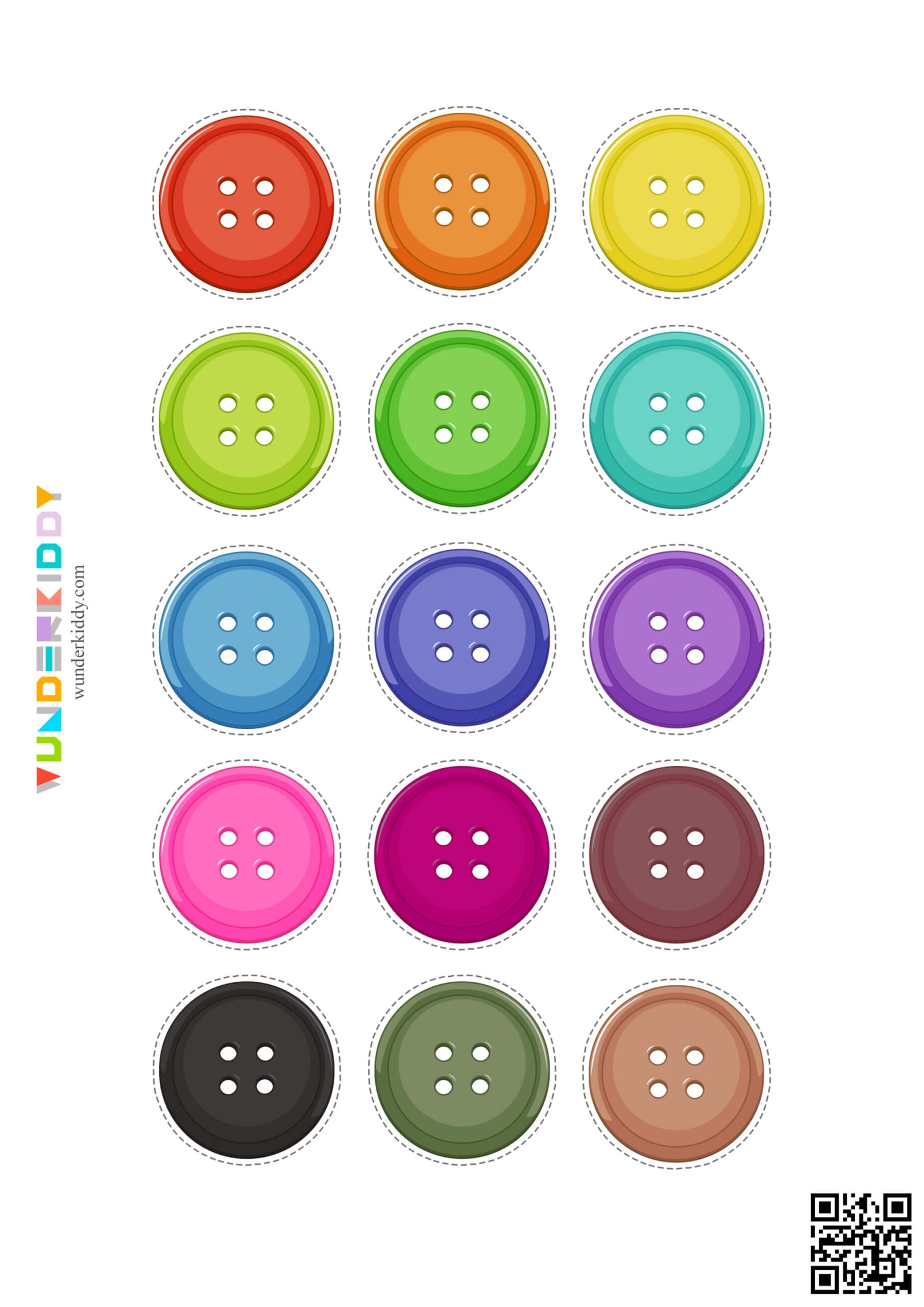 Printable Color Buttons Matching Activity Pattern For Kids