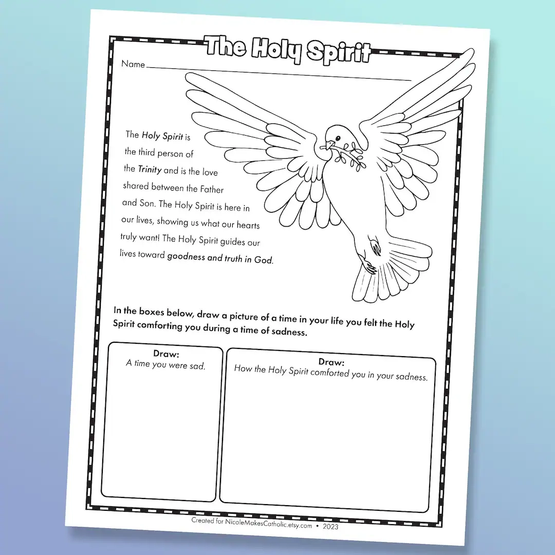 Printable Holy Spirit Worksheet Digital Download Etsy Sweden