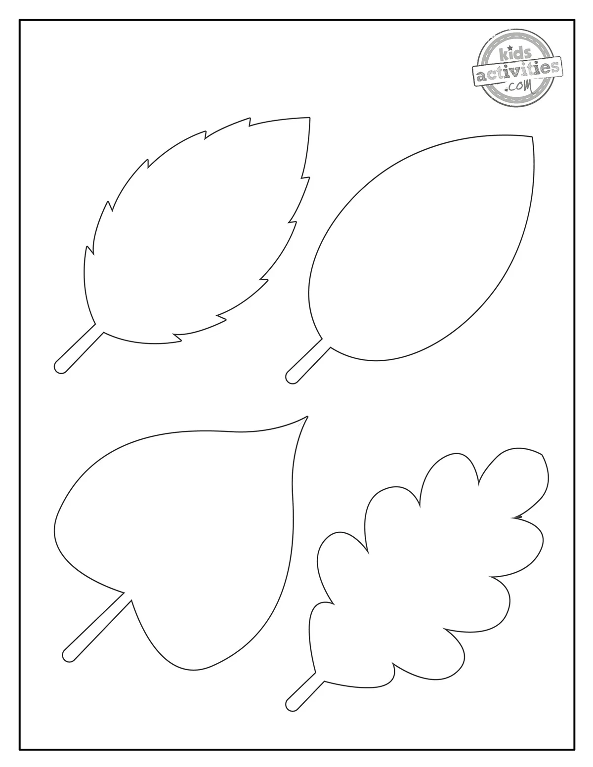 Printable Leaf Template For Summer amp Autumn Crafts Kids 