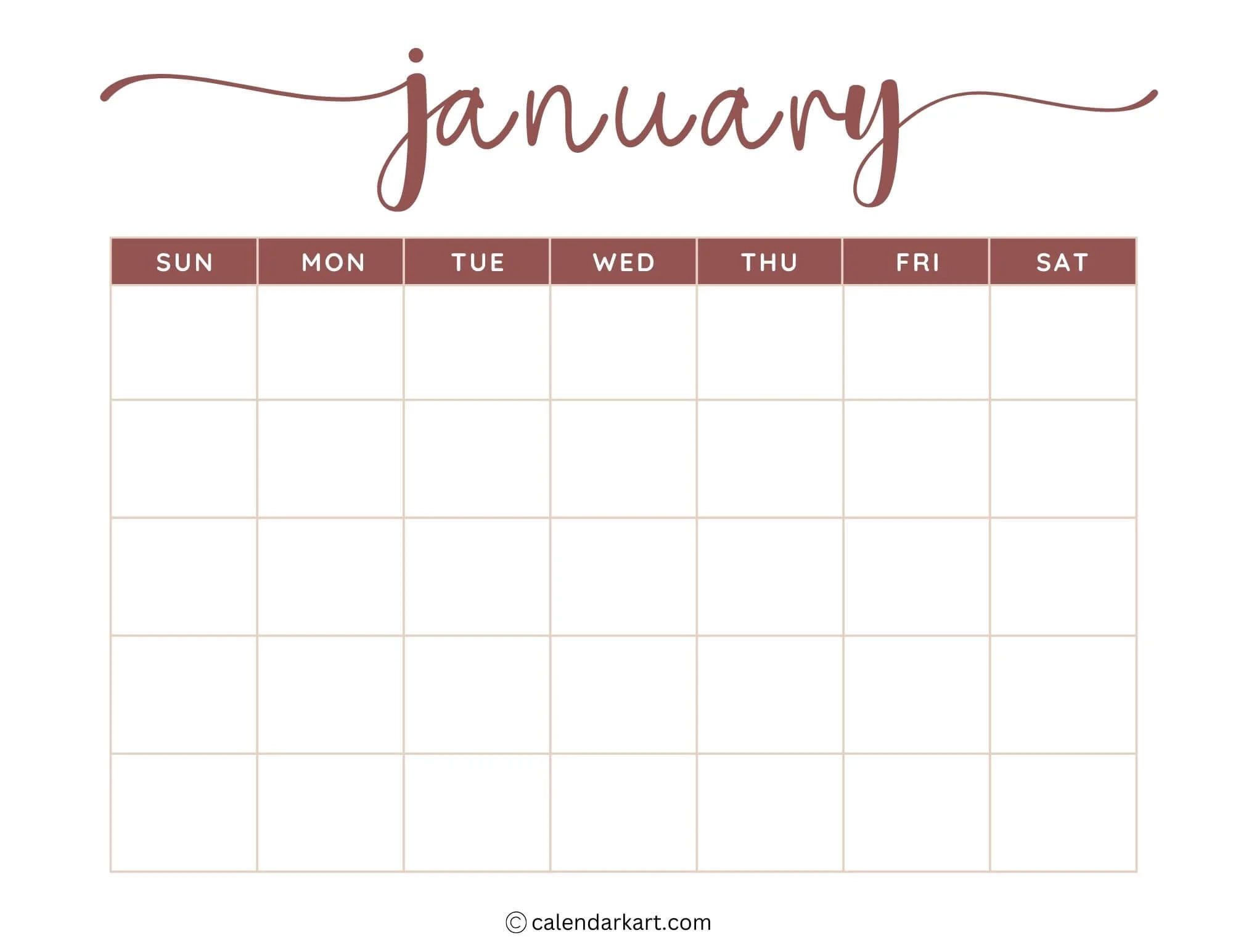 Calendar Template Free Printable