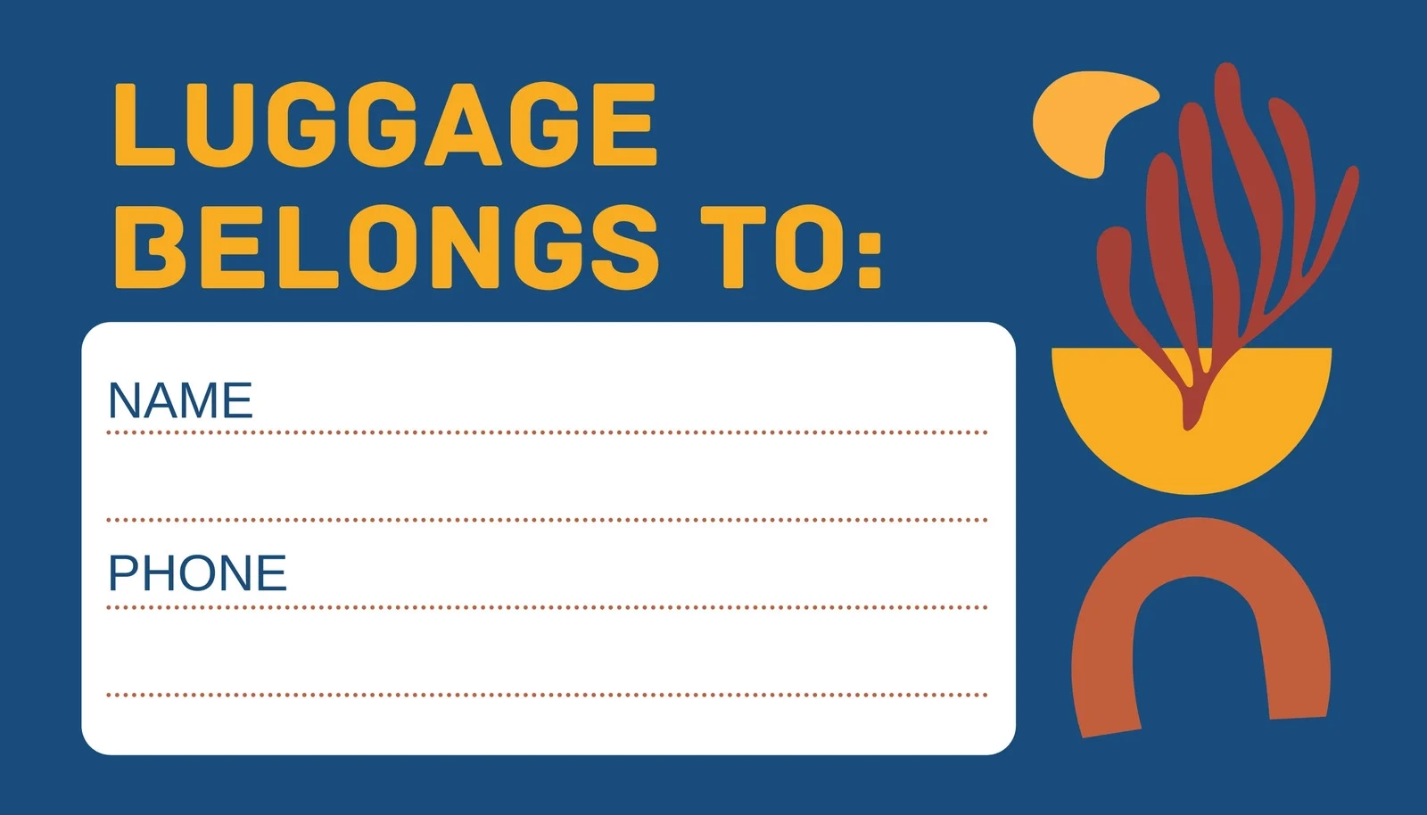 Printable Suitcase Id Tags Template Luggage Id Page Free 