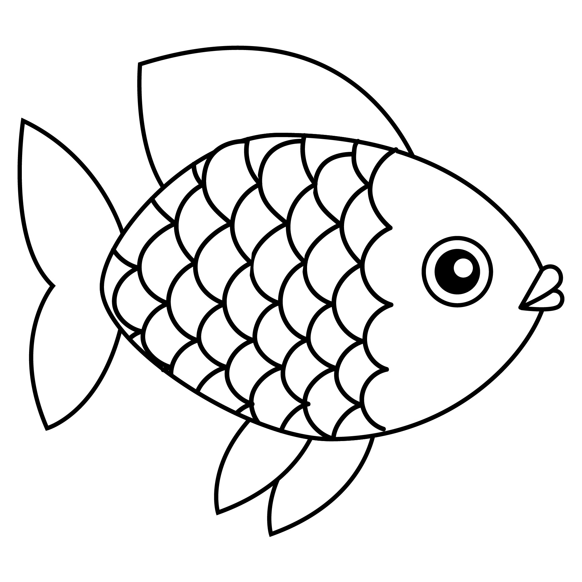 Printable Rainbow Fish Template