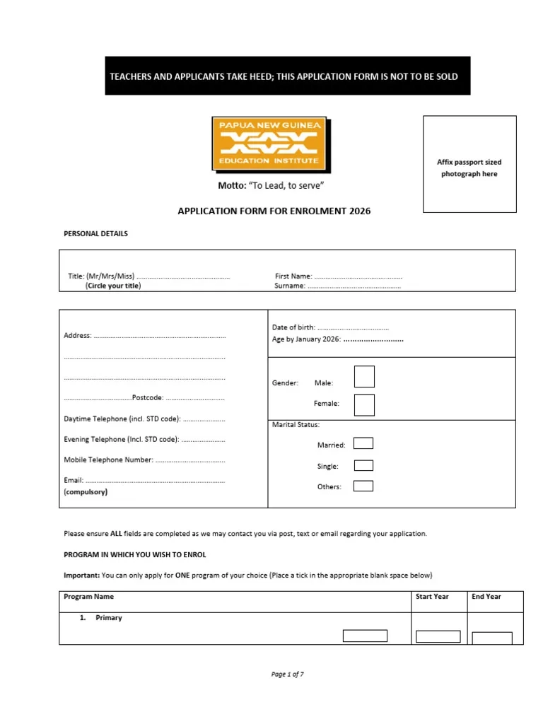 revised copy of application form 2026 pdf vocational education