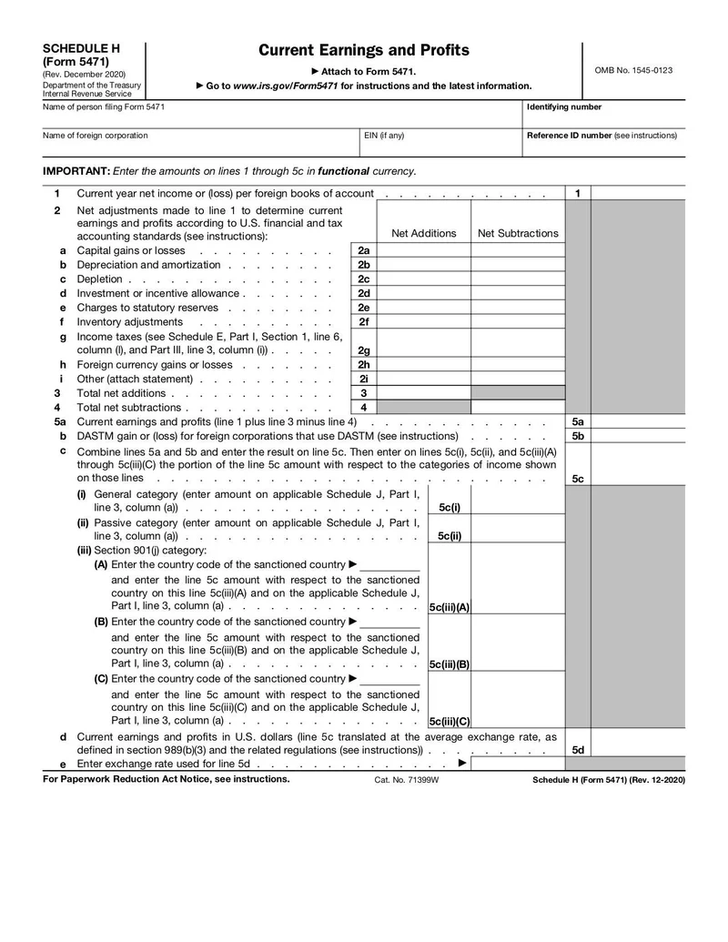 Schedule H Form 5471 Fill And Sign Online With Lumin