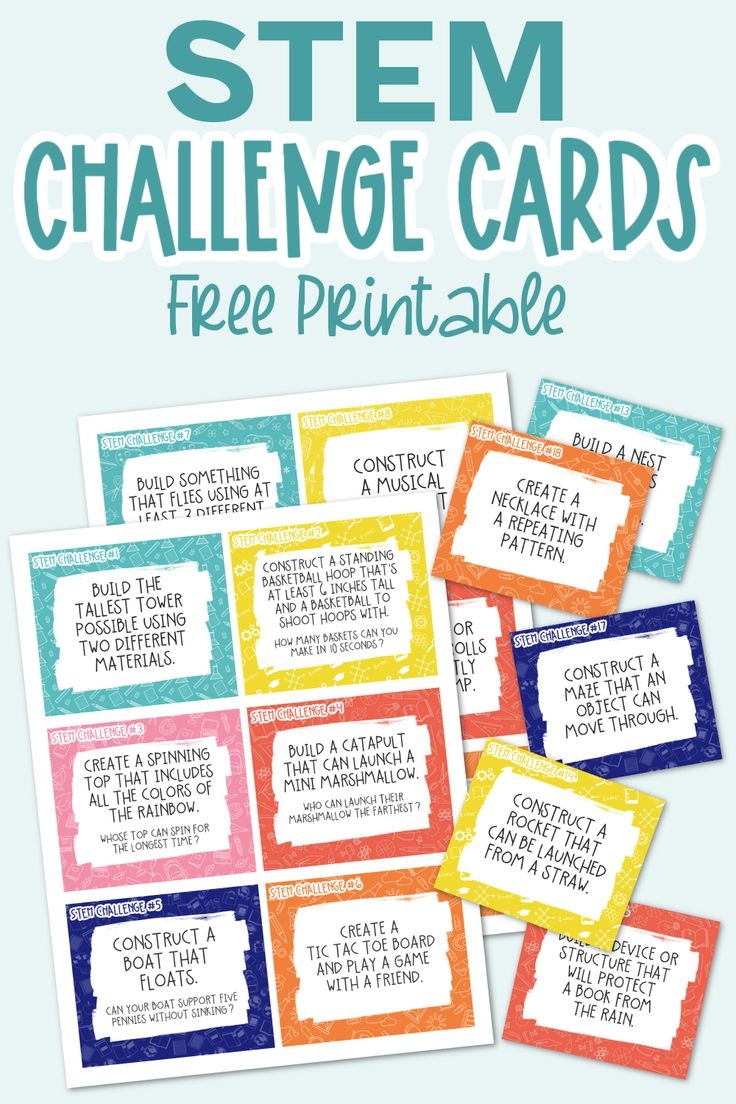 STEM Challenge Cards Free Printable