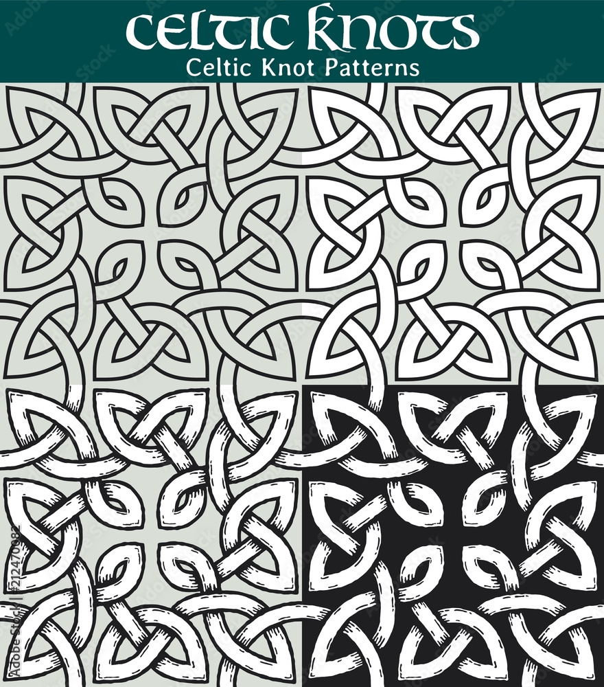 Stock Vektorgrafik Celtic Knot Pattern 4 Different Versions Of A 