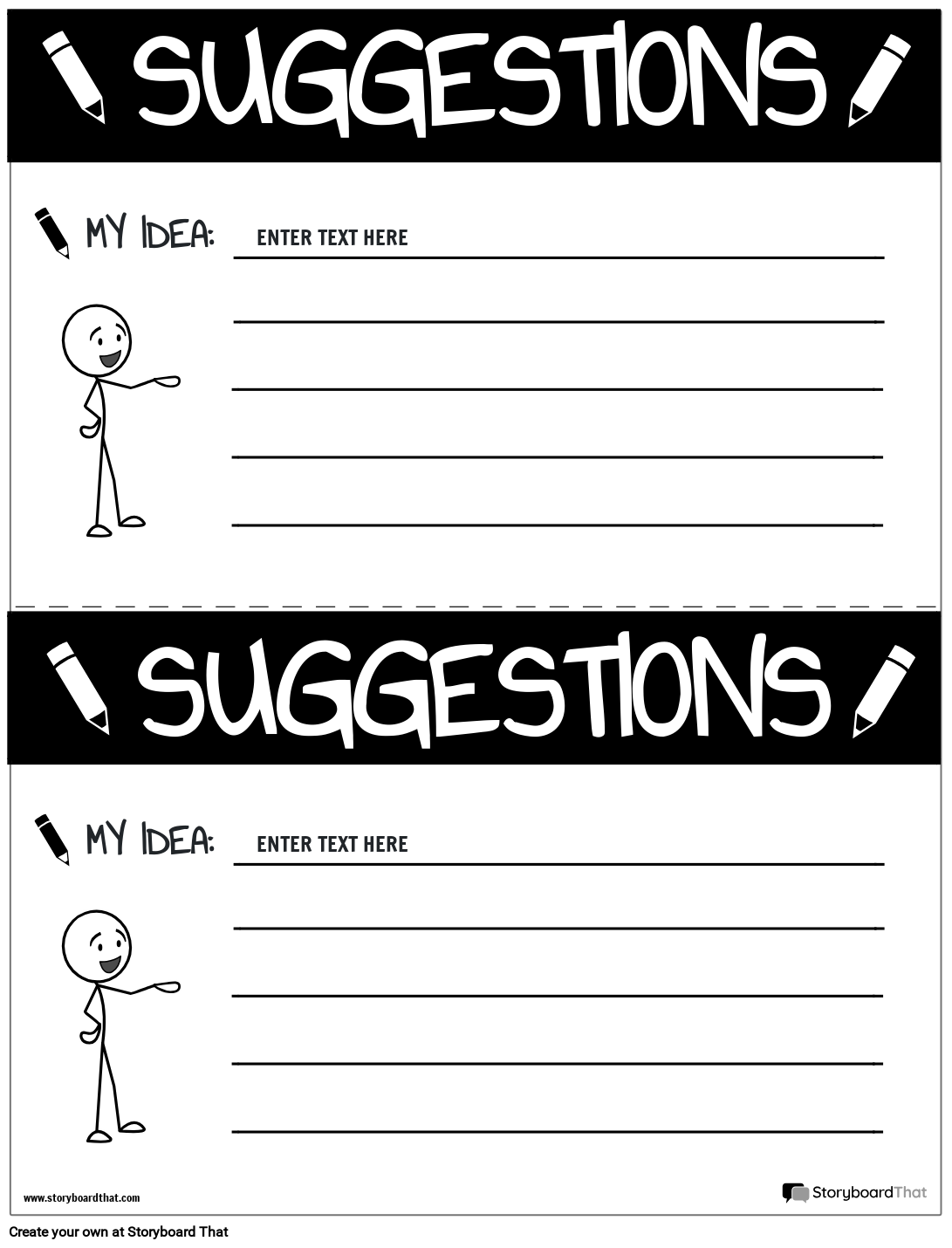 Storyboard That Free Suggestion Box Templates