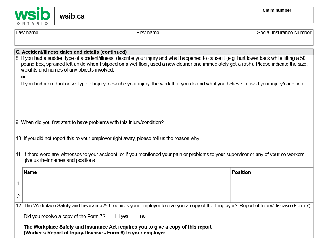 Wsib When To File A Form 7