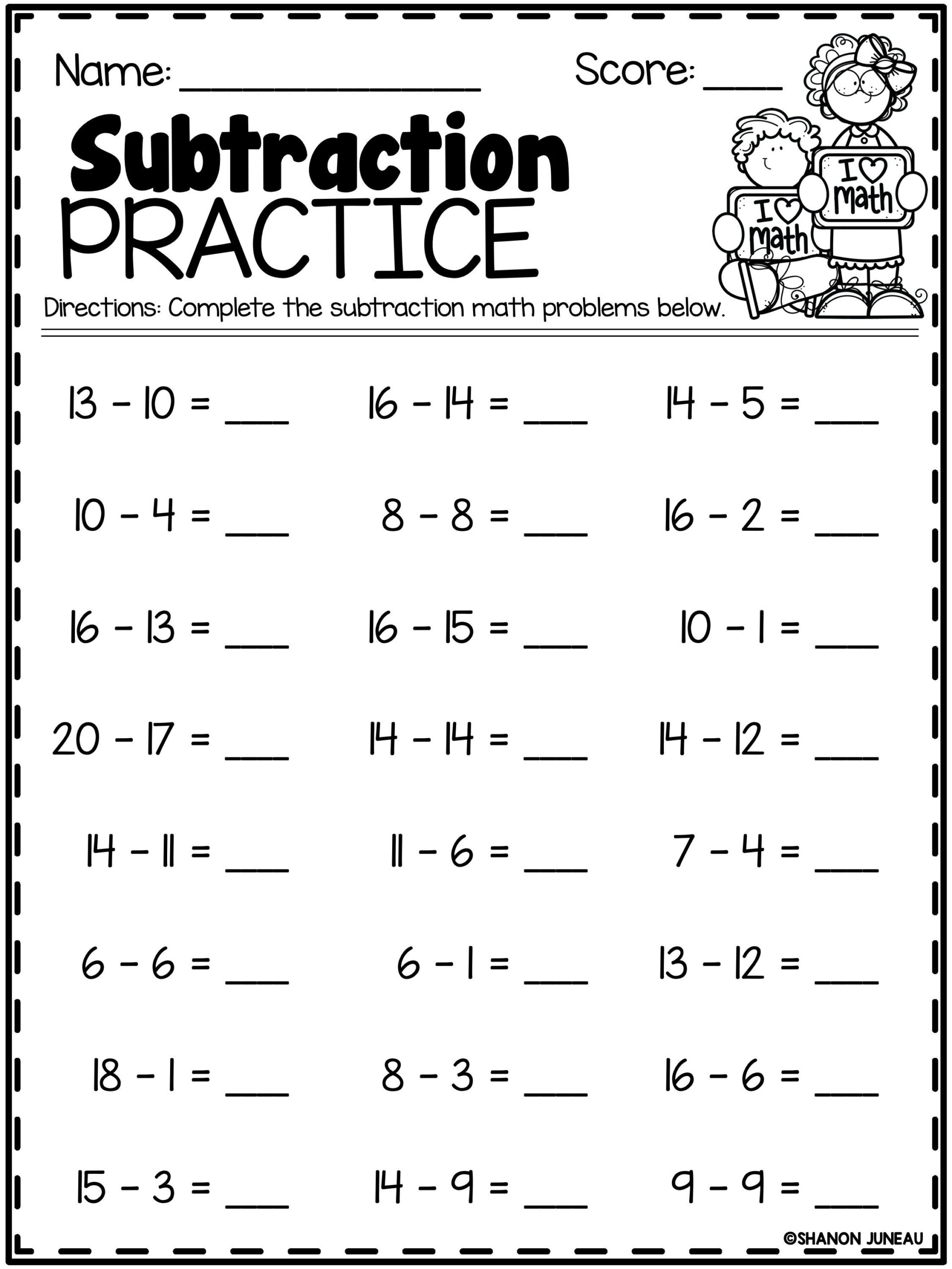 Printable Worksheets For First Grade Math