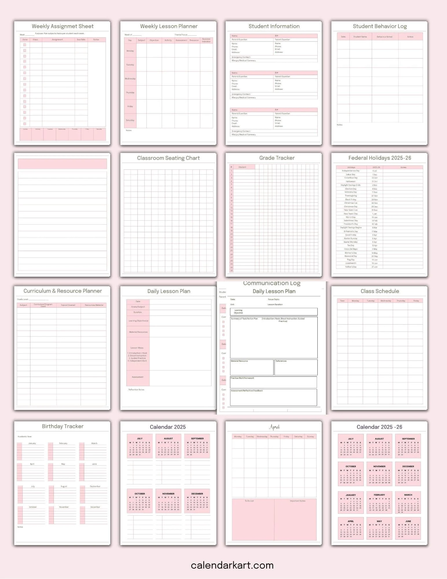 November 2026 Teacher Planning Calendar Printable