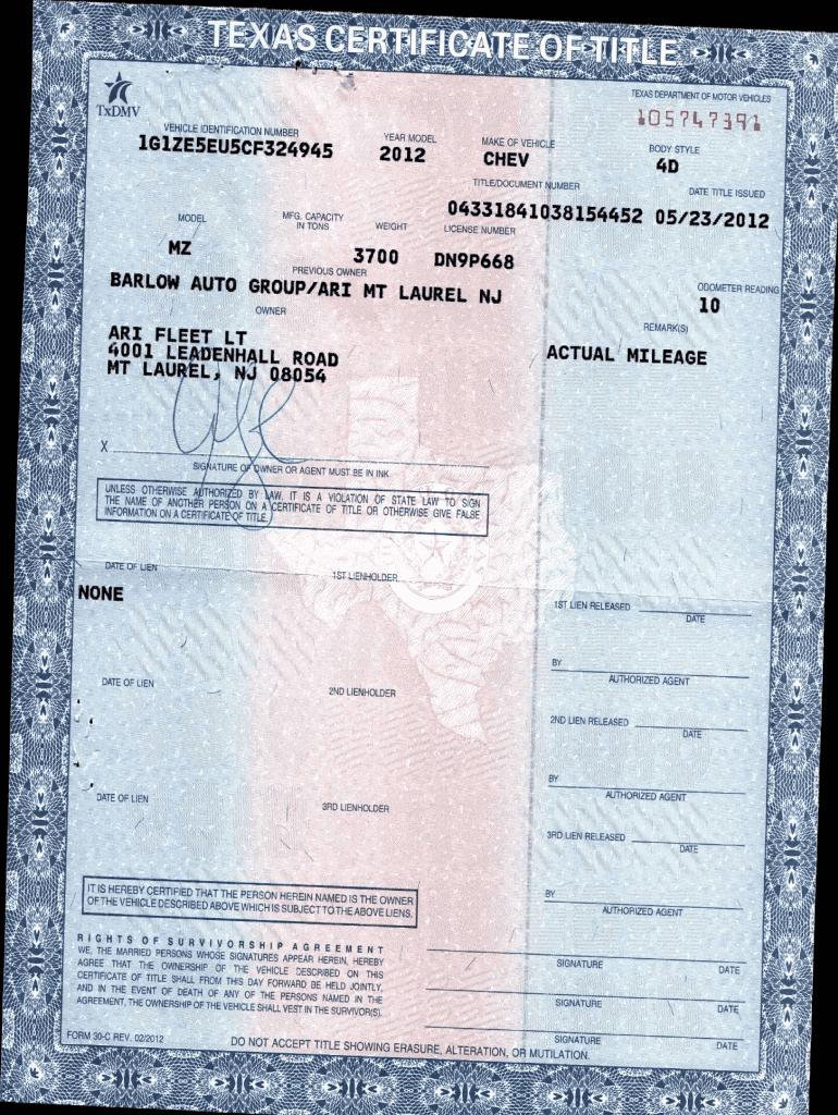 Texas Department Of Motor Vehicles Fill Online Printable 