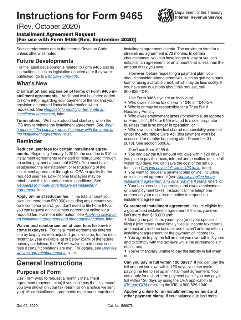 Irs Form 9465 Installment Agreement Request