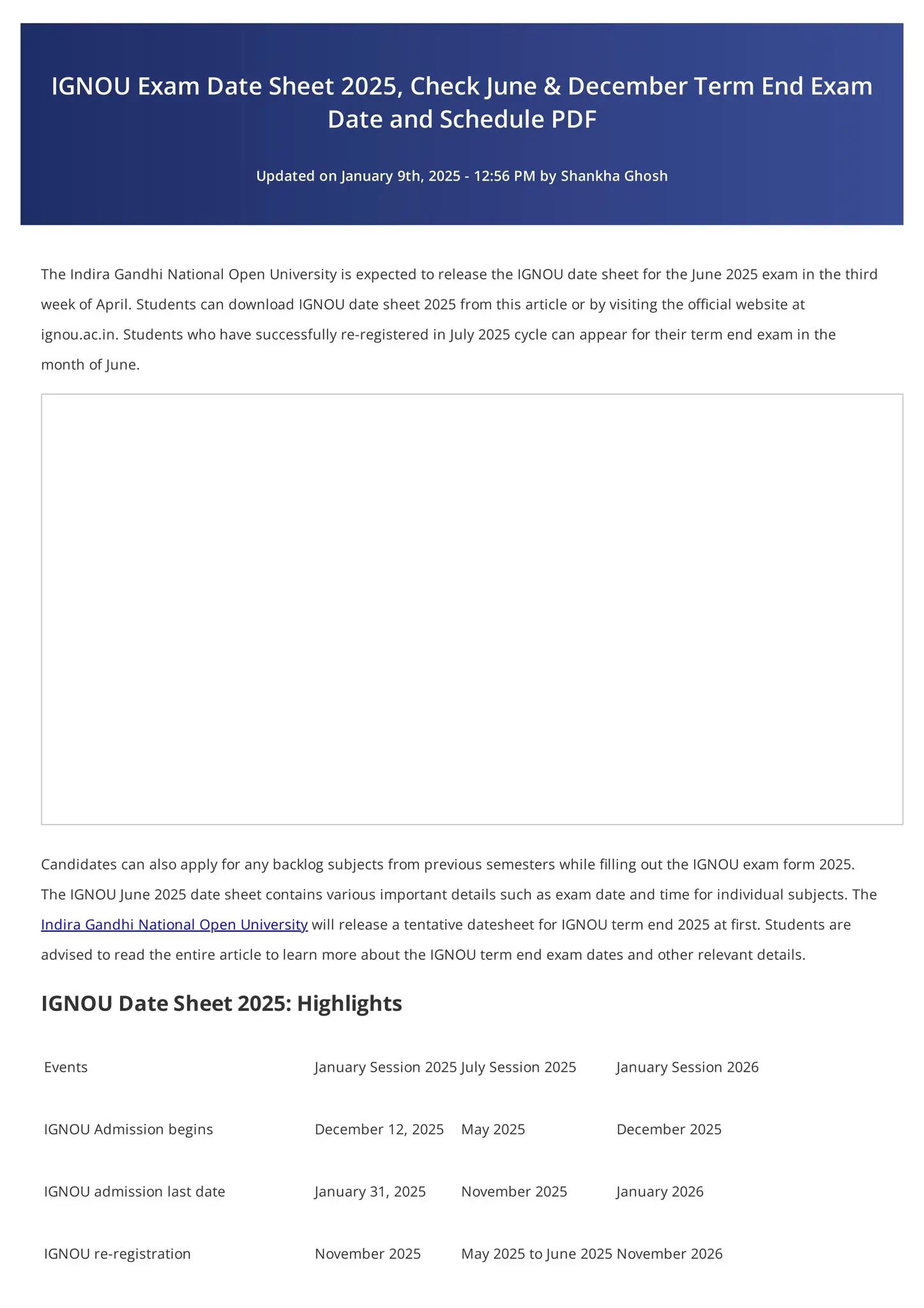Ignou Exam Form June 2026 Eligibility