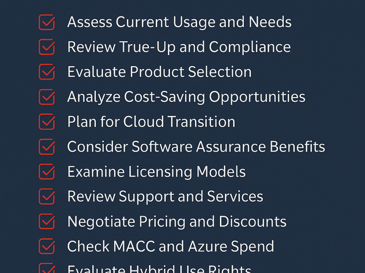 Top 15 Checklist Items For Microsoft EA Renewal In 2025 2026