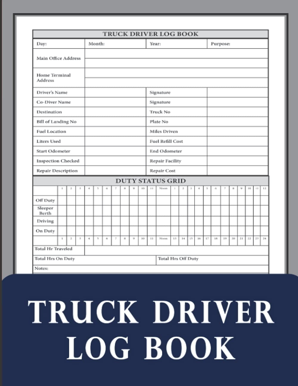 Truck Driver Log Book Log Book For Truckers Lorry Drivers And 