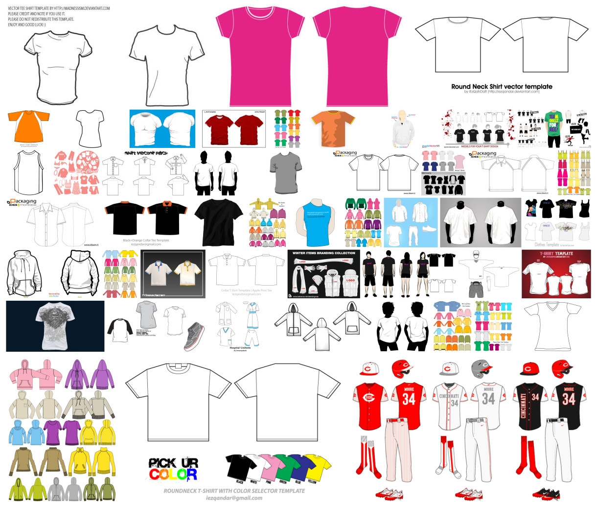 Tshirt Clothing Template Free Vector