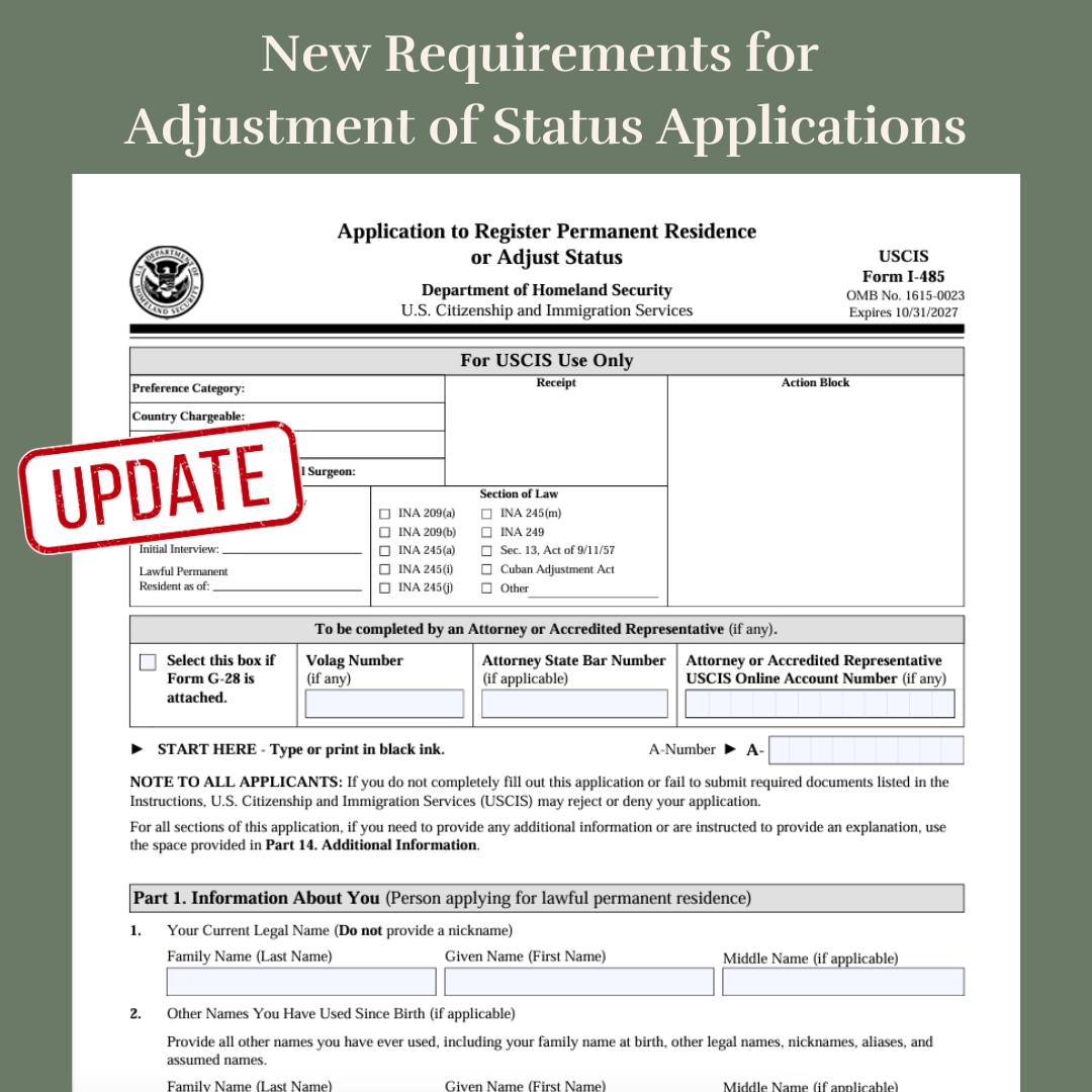 Updates To Form I 485 Requirements Hope Immigration PLLC