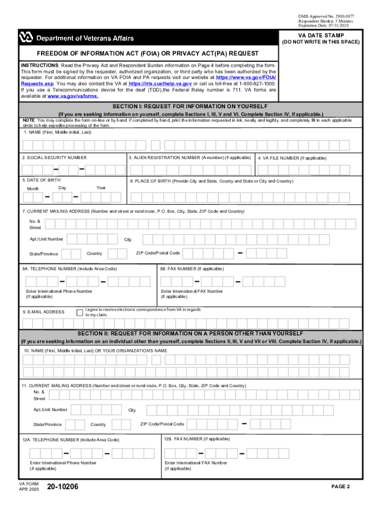 Va Form 20 10206 Fill Out amp Sign Online DocHub